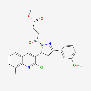 4-[5-(2-chloro-8-methylquinolin-3-yl)-3-(3-methoxyphenyl)-4,5-dihydro-1H-pyrazol-1-yl]-4-oxobutanoic acid