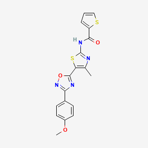 N-[(2Z)-5-[3-(4-methoxyphenyl)-1,2,4-oxadiazol-5-yl]-4-methyl-1,3-thiazol-2(3H)-ylidene]thiophene-2-carboxamide