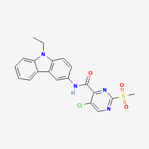 molecular formula C20H17ClN4O3S B12210274 5-chloro-N-(9-ethyl-9H-carbazol-3-yl)-2-(methylsulfonyl)pyrimidine-4-carboxamide 