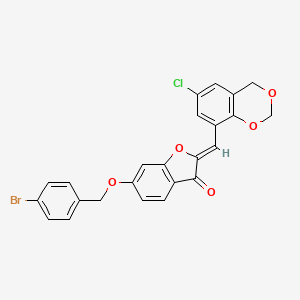 molecular formula C24H16BrClO5 B12210276 (2Z)-6-[(4-bromobenzyl)oxy]-2-[(6-chloro-4H-1,3-benzodioxin-8-yl)methylidene]-1-benzofuran-3(2H)-one 