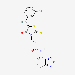 N-(2,1,3-benzoxadiazol-4-yl)-3-[(5Z)-5-(3-chlorobenzylidene)-4-oxo-2-thioxo-1,3-thiazolidin-3-yl]propanamide