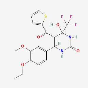 6-(4-ethoxy-3-methoxyphenyl)-4-hydroxy-5-(thiophen-2-ylcarbonyl)-4-(trifluoromethyl)tetrahydropyrimidin-2(1H)-one