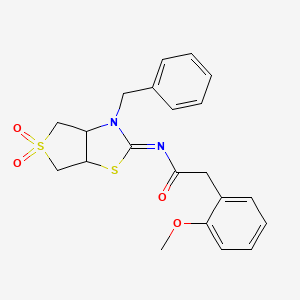 N-[(2E)-3-benzyl-5,5-dioxidotetrahydrothieno[3,4-d][1,3]thiazol-2(3H)-ylidene]-2-(2-methoxyphenyl)acetamide