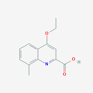 molecular formula C13H13NO3 B12210349 4-Ethoxy-8-methylquinoline-2-carboxylic acid 