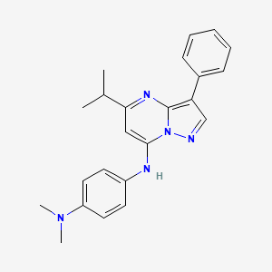 N,N-dimethyl-N'-[3-phenyl-5-(propan-2-yl)pyrazolo[1,5-a]pyrimidin-7-yl]benzene-1,4-diamine