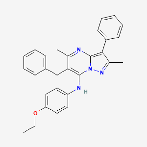 molecular formula C29H28N4O B12210359 6-benzyl-N-(4-ethoxyphenyl)-2,5-dimethyl-3-phenylpyrazolo[1,5-a]pyrimidin-7-amine 