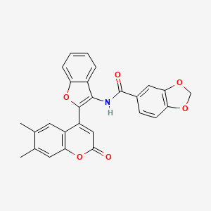 N-[2-(6,7-dimethyl-2-oxo-2H-chromen-4-yl)-1-benzofuran-3-yl]-1,3-benzodioxole-5-carboxamide