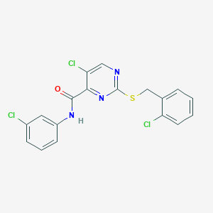 5-chloro-2-[(2-chlorobenzyl)sulfanyl]-N-(3-chlorophenyl)pyrimidine-4-carboxamide