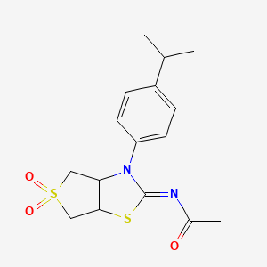 N-[(2E)-5,5-dioxido-3-[4-(propan-2-yl)phenyl]tetrahydrothieno[3,4-d][1,3]thiazol-2(3H)-ylidene]acetamide