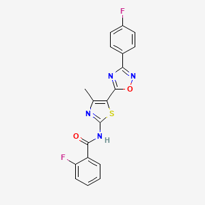 2-fluoro-N-[(2Z)-5-[3-(4-fluorophenyl)-1,2,4-oxadiazol-5-yl]-4-methyl-1,3-thiazol-2(3H)-ylidene]benzamide