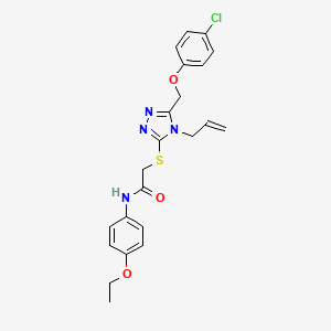 molecular formula C22H23ClN4O3S B12210412 2-({5-[(4-chlorophenoxy)methyl]-4-(prop-2-en-1-yl)-4H-1,2,4-triazol-3-yl}sulfanyl)-N-(4-ethoxyphenyl)acetamide 