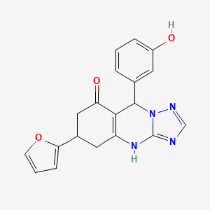 6-(Furan-2-yl)-9-(3-hydroxyphenyl)-5,6,7,9-tetrahydro[1,2,4]triazolo[5,1-b]quinazolin-8-ol