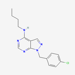 Butyl{1-[(4-chlorophenyl)methyl]pyrazolo[4,5-e]pyrimidin-4-yl}amine