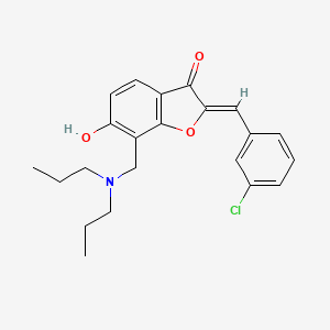 molecular formula C22H24ClNO3 B12210474 (2Z)-2-(3-chlorobenzylidene)-7-[(dipropylamino)methyl]-6-hydroxy-1-benzofuran-3(2H)-one 