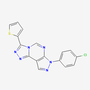 2-[3-(4-Chlorophenyl)-6-hydropyrazolo[5,4-d]1,2,4-triazolo[4,5-e]pyrimidin-7-y l]thiophene