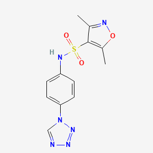 molecular formula C12H12N6O3S B12210483 3,5-dimethyl-N-[4-(1H-1,2,3,4-tetrazol-1-yl)phenyl]-1,2-oxazole-4-sulfonamide 