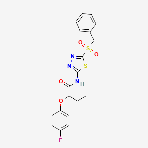 N-(5-(benzylsulfonyl)-1,3,4-thiadiazol-2-yl)-2-(4-fluorophenoxy)butanamide