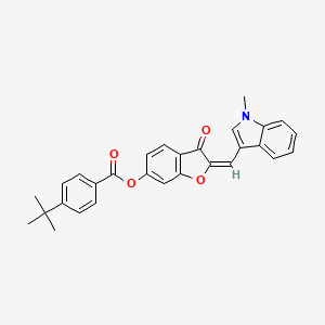 (2E)-2-[(1-methyl-1H-indol-3-yl)methylidene]-3-oxo-2,3-dihydro-1-benzofuran-6-yl 4-tert-butylbenzoate