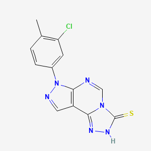 10-(3-Chloro-4-methylphenyl)-3,4,6,8,10,11-hexaazatricyclo[7.3.0.0^{2,6}]dodeca-1(9),2,4,7,11-pentaene-5-thiol