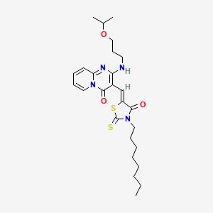 3-[(Z)-(3-octyl-4-oxo-2-thioxo-1,3-thiazolidin-5-ylidene)methyl]-2-{[3-(propan-2-yloxy)propyl]amino}-4H-pyrido[1,2-a]pyrimidin-4-one