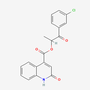 1-(3-Chlorophenyl)-1-oxopropan-2-yl 2-hydroxyquinoline-4-carboxylate