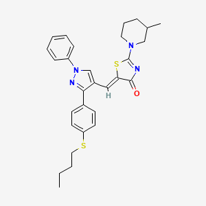 (5Z)-5-({3-[4-(butylsulfanyl)phenyl]-1-phenyl-1H-pyrazol-4-yl}methylidene)-2-(3-methylpiperidin-1-yl)-1,3-thiazol-4(5H)-one