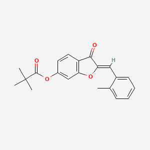 (2Z)-2-(2-methylbenzylidene)-3-oxo-2,3-dihydro-1-benzofuran-6-yl 2,2-dimethylpropanoate