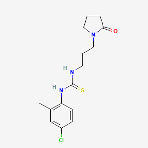 molecular formula C15H20ClN3OS B12210587 1-(4-Chloro-2-methylphenyl)-3-[3-(2-oxopyrrolidin-1-yl)propyl]thiourea 