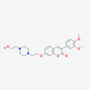 3-(3,4-dimethoxyphenyl)-7-{2-[4-(2-hydroxyethyl)piperazin-1-yl]ethoxy}-2H-chromen-2-one