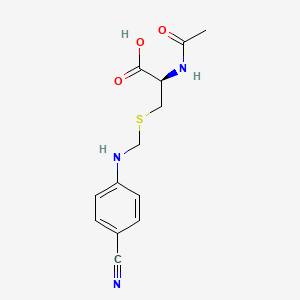 molecular formula C13H15N3O3S B1221061 Acetyl-S-(4-cyanoanilinomethyl)cysteine CAS No. 92089-94-6