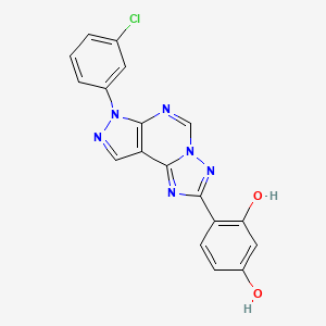 4-[7-(3-chlorophenyl)-7H-pyrazolo[4,3-e][1,2,4]triazolo[1,5-c]pyrimidin-2-yl]benzene-1,3-diol