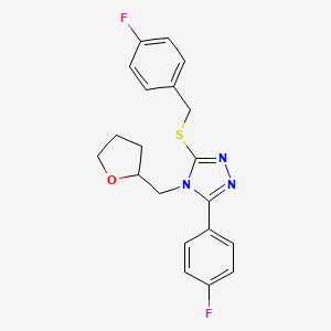 3-[(4-fluorobenzyl)sulfanyl]-5-(4-fluorophenyl)-4-(tetrahydrofuran-2-ylmethyl)-4H-1,2,4-triazole