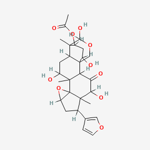 molecular formula C28H36O10 B1221071 Amoorastatin, 12-hydroxy CAS No. 71590-47-1