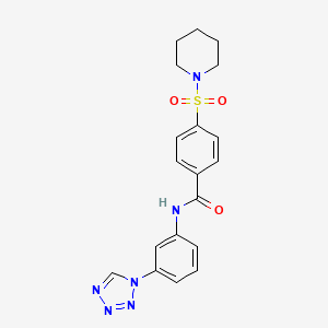 4-(piperidin-1-ylsulfonyl)-N-[3-(1H-tetrazol-1-yl)phenyl]benzamide