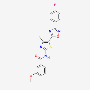 N-[(2Z)-5-[3-(4-fluorophenyl)-1,2,4-oxadiazol-5-yl]-4-methyl-1,3-thiazol-2(3H)-ylidene]-3-methoxybenzamide