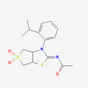 N-[(2Z)-5,5-dioxido-3-[2-(propan-2-yl)phenyl]tetrahydrothieno[3,4-d][1,3]thiazol-2(3H)-ylidene]acetamide