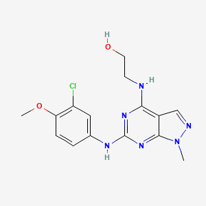 2-({6-[(3-chloro-4-methoxyphenyl)amino]-1-methyl-1H-pyrazolo[3,4-d]pyrimidin-4-yl}amino)ethanol