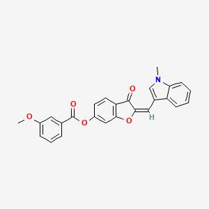 (2E)-2-[(1-methyl-1H-indol-3-yl)methylidene]-3-oxo-2,3-dihydro-1-benzofuran-6-yl 3-methoxybenzoate