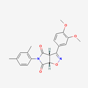 molecular formula C21H20N2O5 B1221075 (3aR,6aS)-3-(3,4-dimethoxyphenyl)-5-(2,4-dimethylphenyl)-3a,6a-dihydropyrrolo[3,4-d]isoxazole-4,6-dione 