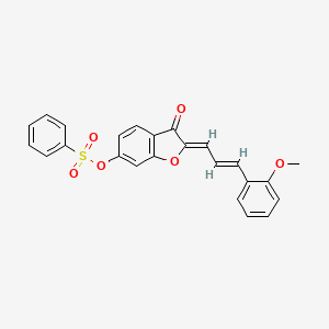 molecular formula C24H18O6S B12210782 (2Z)-2-[(2E)-3-(2-methoxyphenyl)prop-2-en-1-ylidene]-3-oxo-2,3-dihydro-1-benzofuran-6-yl benzenesulfonate 