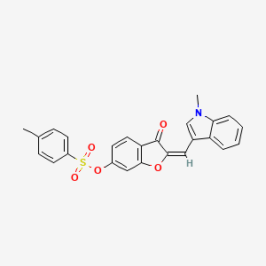 molecular formula C25H19NO5S B12210795 (2E)-2-[(1-methyl-1H-indol-3-yl)methylidene]-3-oxo-2,3-dihydro-1-benzofuran-6-yl 4-methylbenzenesulfonate 