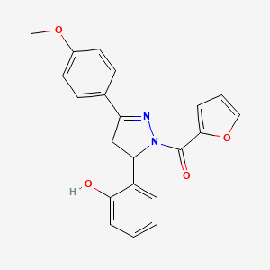 2-[1-(furan-2-carbonyl)-3-(4-methoxyphenyl)-4,5-dihydro-1H-pyrazol-5-yl]phenol