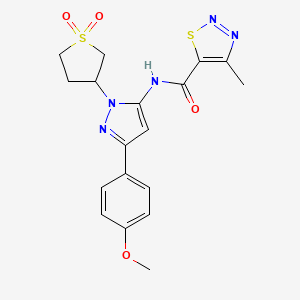 N-(1-(1,1-dioxidotetrahydrothiophen-3-yl)-3-(4-methoxyphenyl)-1H-pyrazol-5-yl)-4-methyl-1,2,3-thiadiazole-5-carboxamide