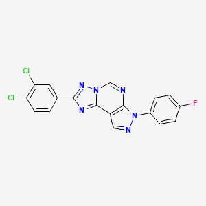 molecular formula C18H9Cl2FN6 B12210849 2-(3,4-dichlorophenyl)-7-(4-fluorophenyl)-7H-pyrazolo[4,3-e][1,2,4]triazolo[1,5-c]pyrimidine 