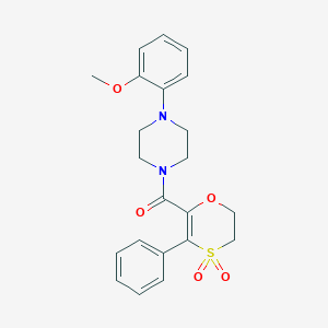 (4,4-Dioxido-3-phenyl-5,6-dihydro-1,4-oxathiin-2-yl)(4-(2-methoxyphenyl)piperazin-1-yl)methanone