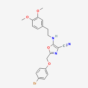 molecular formula C21H20BrN3O4 B1221086 2-[(4-溴苯氧基)甲基]-5-[2-(3,4-二甲氧基苯基)乙基氨基]-4-噁唑碳腈 