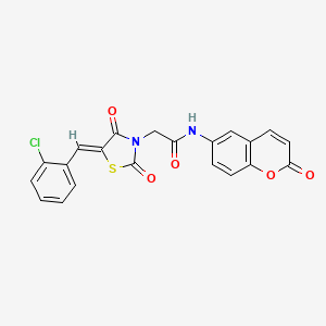 2-[(5Z)-5-(2-chlorobenzylidene)-2,4-dioxo-1,3-thiazolidin-3-yl]-N-(2-oxo-2H-chromen-6-yl)acetamide