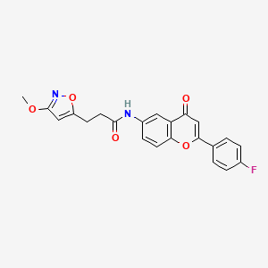 N-[2-(4-fluorophenyl)-4-oxo-4H-chromen-6-yl]-3-(3-methoxy-1,2-oxazol-5-yl)propanamide