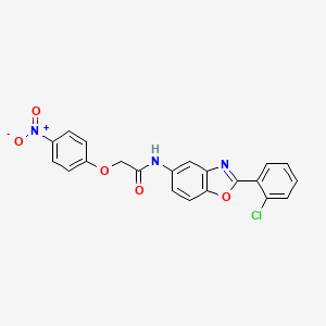 molecular formula C21H14ClN3O5 B1221089 N-[2-(2-chlorophenyl)-1,3-benzoxazol-5-yl]-2-(4-nitrophenoxy)acetamide 