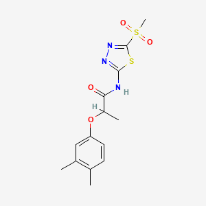 molecular formula C14H17N3O4S2 B12210905 2-(3,4-dimethylphenoxy)-N-[(2Z)-5-(methylsulfonyl)-1,3,4-thiadiazol-2(3H)-ylidene]propanamide 